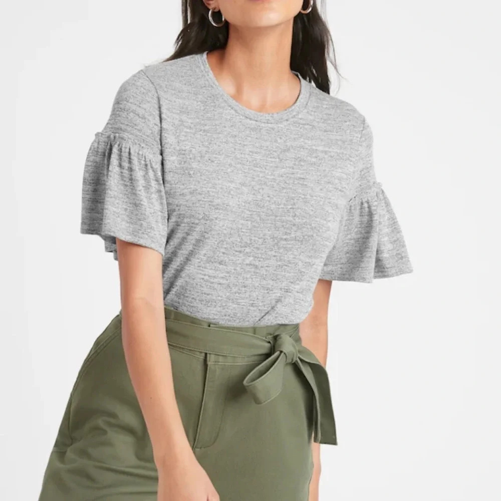 J Crew flutter sleeve sweater